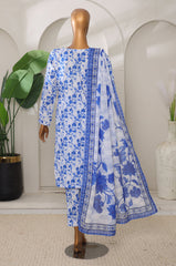Sumi Stitched 3 Piece Intermix Printed Cambric Collection'2025-CPl-07-Blue