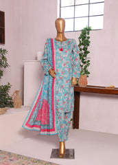 Sumi Stitched 3 Piece Cambric Vol-02 Collection'2025-CPI-11-TEAL BLUE
