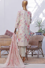 Printkari By HZ Stitched 3 Piece Emb Slub Cambric Suit-CPK-805