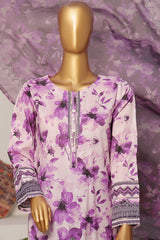 Printkari By HZ Stitched 3 Piece Emb Slub Cambric Suit-CPK-808