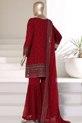 Afsany By Sada Bahar Stitched 3 Piece Luxury Chiffon Vol-01 Suit-CR-33-MAROON