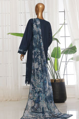 Sada Bahar Stitched 3 Piece Chikankari Lawn Suit-CK-03-Blue
