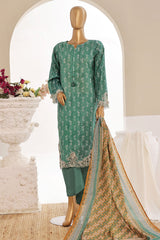 Sada Bahar Stitched 3 Piece Cutwork Emb Lawn Vol-04 Suit-CW-11400-Teal