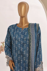 Sada Bahar Stitched 3 Piece Cutwork Emb Lawn Vol-04 Suit-CW-11451-Blue