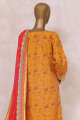 Sada Bahar Stitched 3 Piece Emb Cutwork Khaddar Suit-CW-7890-Golden