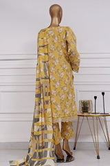 Raya By Sada Bahar Stitched 3 Piece Festive Emb Lawn Vol-02 Suit-CW-82-Yellow