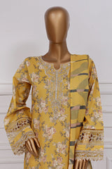 Raya By Sada Bahar Stitched 3 Piece Festive Emb Lawn Vol-02 Suit-CW-82-Yellow