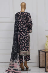 Raya By Sada Bahar Stitched 3 Piece Festive Emb Lawn Vol-02 Suit-CW-85-Black