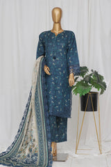Sada Bahar Stitched 3 Piece Emb Khaddar Vol-03 Suit-CW-ED-8145-Blue