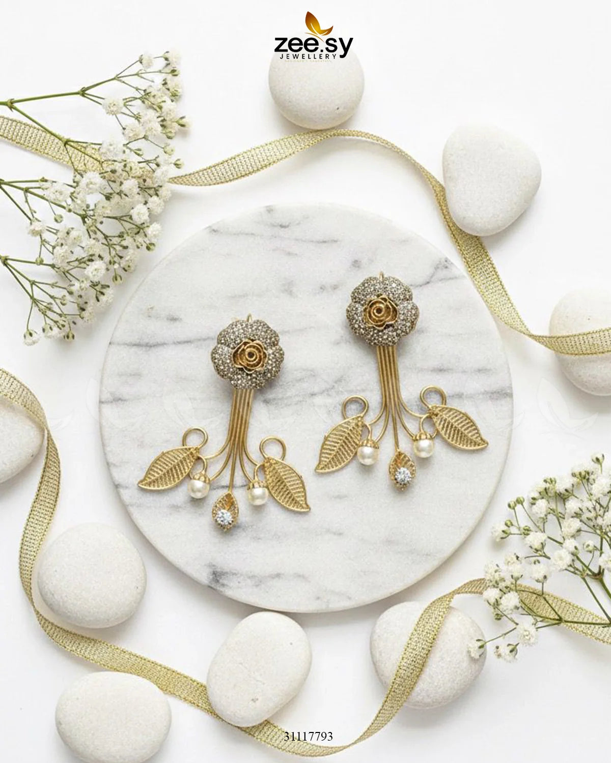 Laurel Earrings Champagne - Zeesy Jewellery