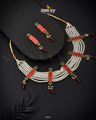 Canna Necklace Set Red - Zeesy Jewellery