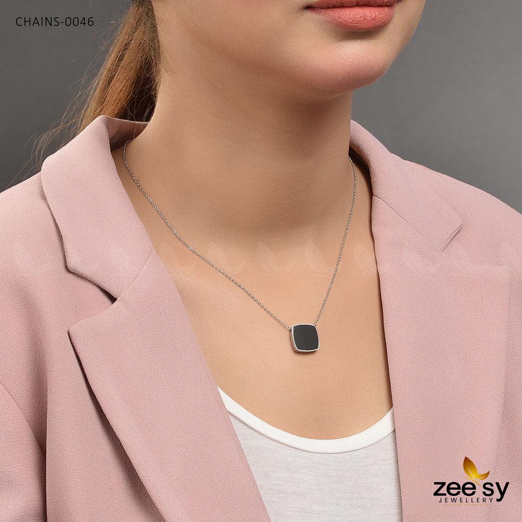 Chains-0046 Silver Black - Zeesy Jewellery