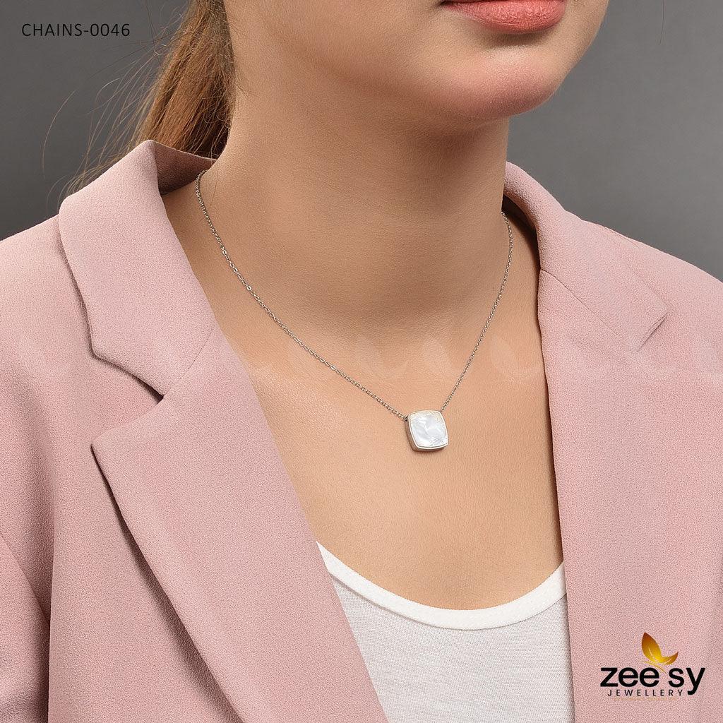Chains-0046 Silver White - Zeesy Jewellery