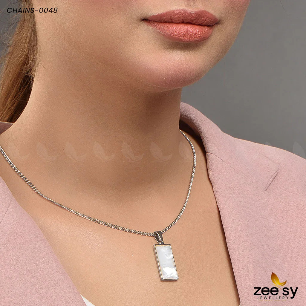 Chains-0048 Silver White - Zeesy Jewellery