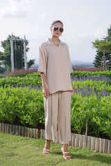 Luxe Noir by Madiha Gohar Stitched Summer Suit-Champagne Shimmer