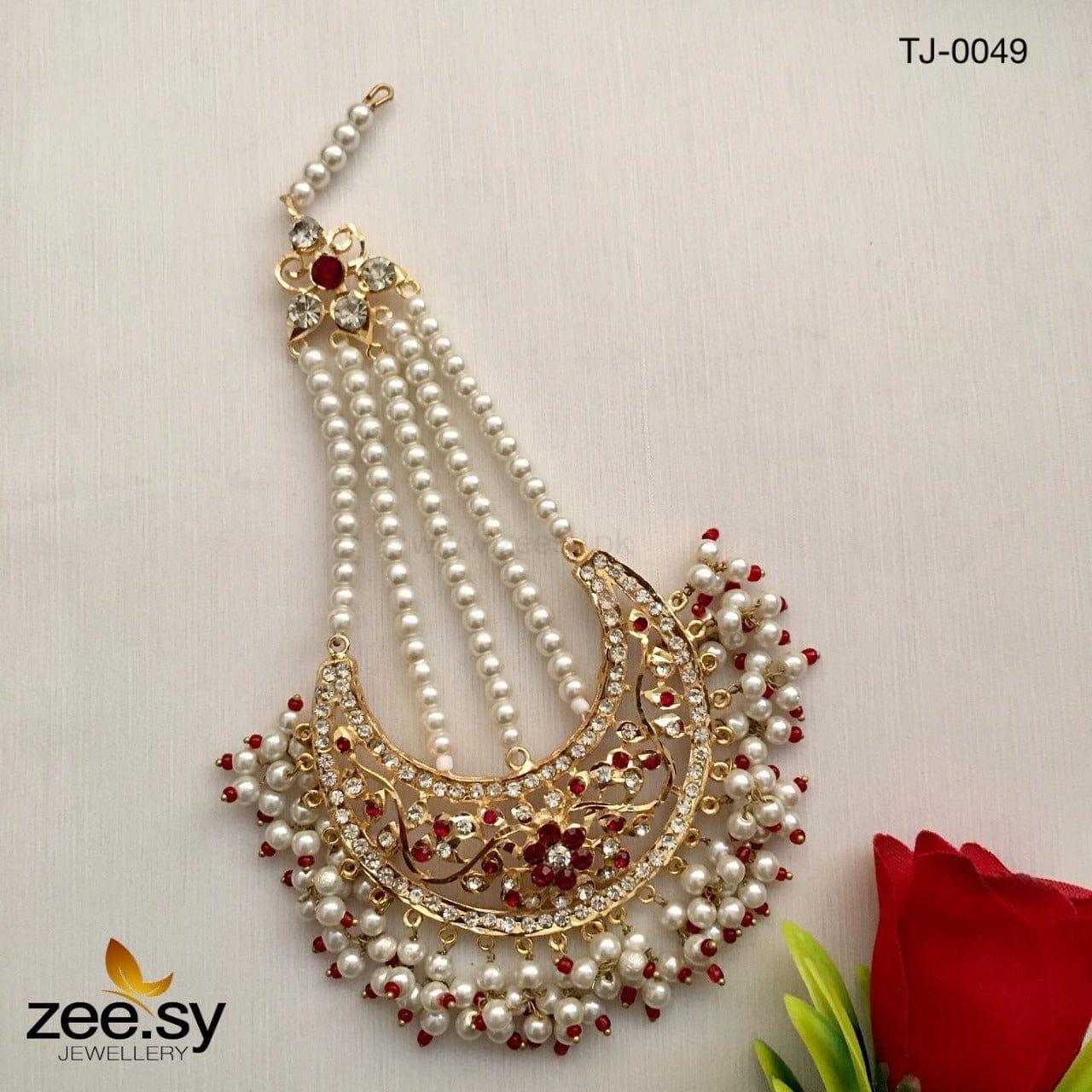 CHAND JHUMAR-0049 Maroon - Zeesy Jewellery