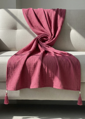 Nairah Crinkle Chiffon Dupatta Wrap-Rose Candy Dupatta