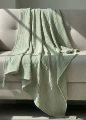 Nairah Crinkle Chiffon Dupatta Wrap-Light Green Dupatta