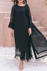 Azure Ensembles 3 Piece Unstitched Festive Formals Suit-AS-119-Charcoal Charm