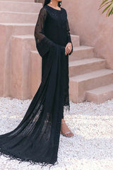 Azure Ensembles 3 Piece Unstitched Festive Formals Suit-AS-119-Charcoal Charm
