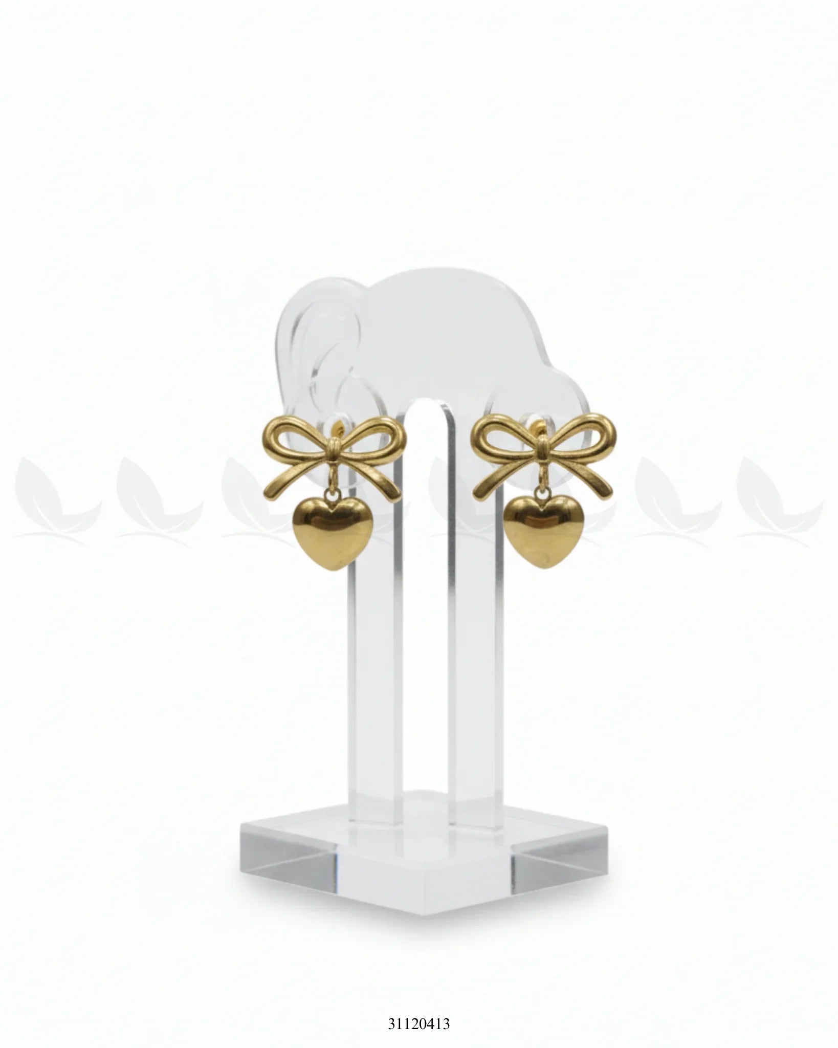 Charming Puffed Heart Bow Drops - Zeesy Jewellery