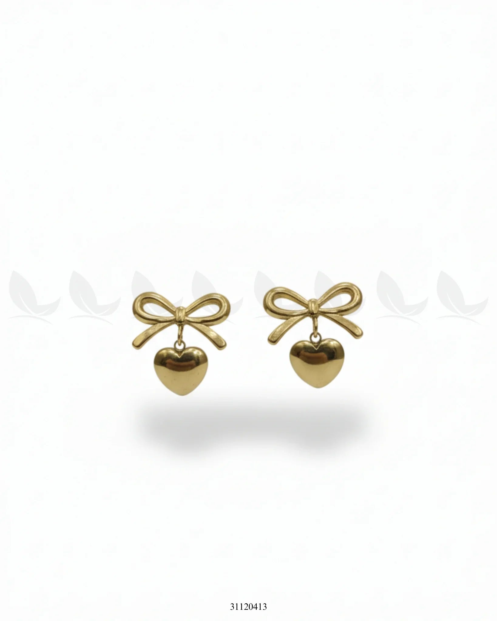 Charming Puffed Heart Bow Drops - Zeesy Jewellery