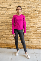 Dhaga Stitched Shirt-Basic Fushia
