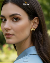 Chic Ribbon Bow Stud Earrings - Zeesy Jewellery