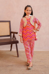 Shop elegant traditional dresses for kids! Our Chiffon Embroidered 3 Pc Suit features intricate embroidery