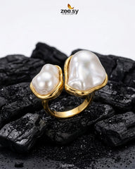 Classic Parisian Gilded Pearl Ring