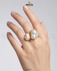 Classic Parisian Gilded Pearl Ring