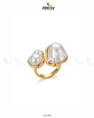 Classic Parisian Gilded Pearl Ring
