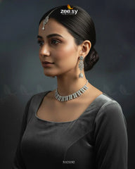 Classic Zircon Necklace Silver White - Zeesy Jewellery