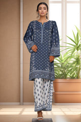 Bin Saeed Stitched 2 Piece Co Ords Cotton Suit-WC-2401-Blue