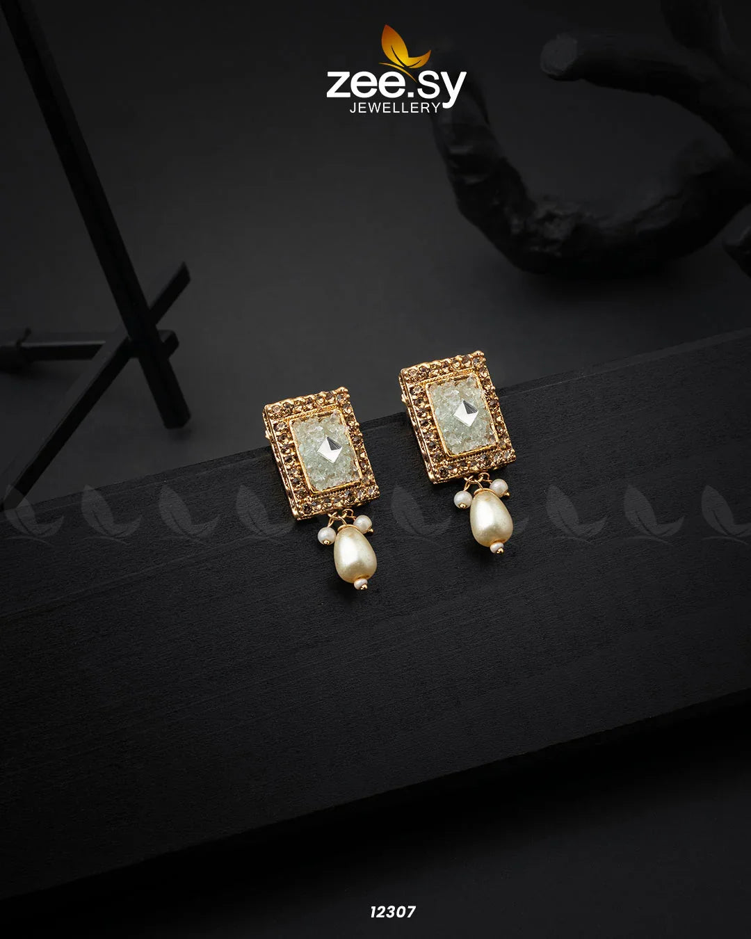 Cobble Crush Earrings White - Zeesy Jewellery