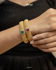 Contrast Square Pavé Bangles - Zeesy Jewellery
