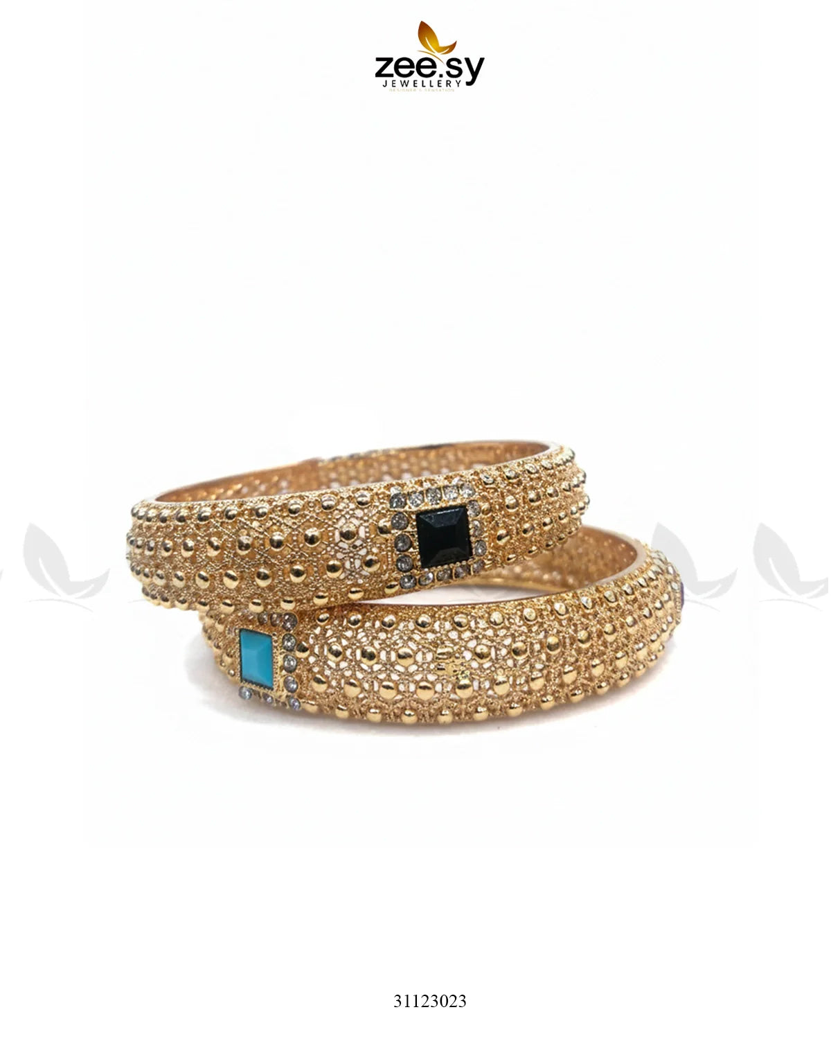 Contrast Square Pavé Bangles - Zeesy Jewellery