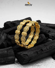 Contrast Engraved Openwork Bangles - Zeesy Jewellery