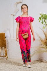 Sprinkles Stitched 1 Piece Summer Jumpsuit Kids Collection'2025-Coral Blossom Jumpsuit