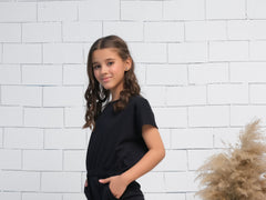 Sprinkles Stitched 1 Piece Summer Shirts Kids Collection'2025-Black - Crop Basic Tee - Jersey