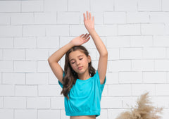 Sprinkles Stitched 1 Piece Summer Shirts Kids Collection'2025-Blue - Crop Basic Tee - Jersey