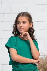 Sprinkles Stitched 1 Piece Summer Shirts Kids Collection'2025-Green - Crop Basic Tee - Jersey