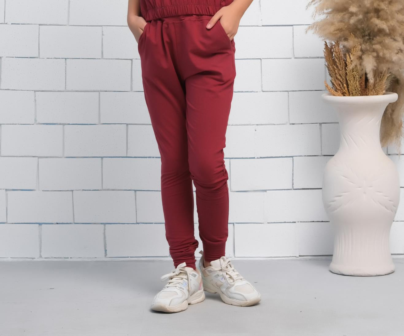Sprinkles Stitched 1 Piece Summer Bottoms Kids Collection'2025-Maroon - Jogger Pant - Jersey