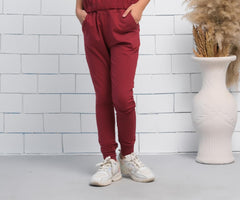 Sprinkles Stitched 1 Piece Summer Bottoms Kids Collection'2025-Maroon - Jogger Pant - Jersey