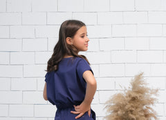 Sprinkles Stitched 1 Piece Summer Shirts Kids Collection'2025-Navy - Crop Basic Tee - Jersey