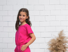 Sprinkles Stitched 1 Piece Summer Shirts Kids Collection'2025-Pink - Crop Basic Tee - Jersey