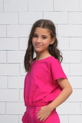 Sprinkles Stitched 1 Piece Summer Shirts Kids Collection'2025-Pink - Crop Basic Tee - Jersey