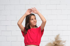 Sprinkles Stitched 1 Piece Summer Shirts Kids Collection'2025-Red - Crop Basic Tee - Jersey