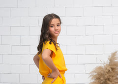 Sprinkles Stitched 1 Piece Summer Shirts Kids Collection'2025-Yellow - Crop Basic Tee - Jersey