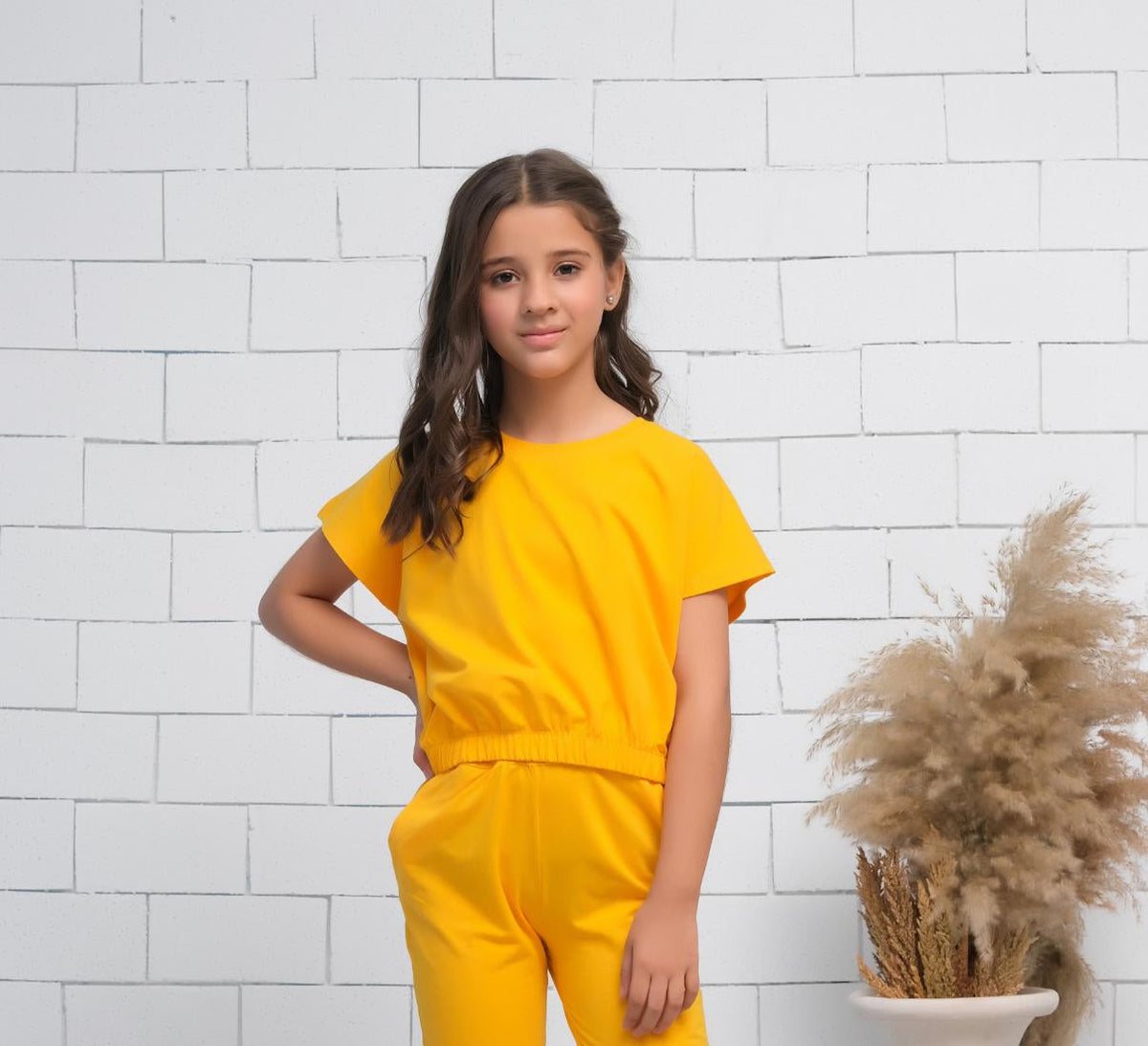Sprinkles Stitched 1 Piece Summer Shirts Kids Collection'2025-Yellow - Crop Basic Tee - Jersey